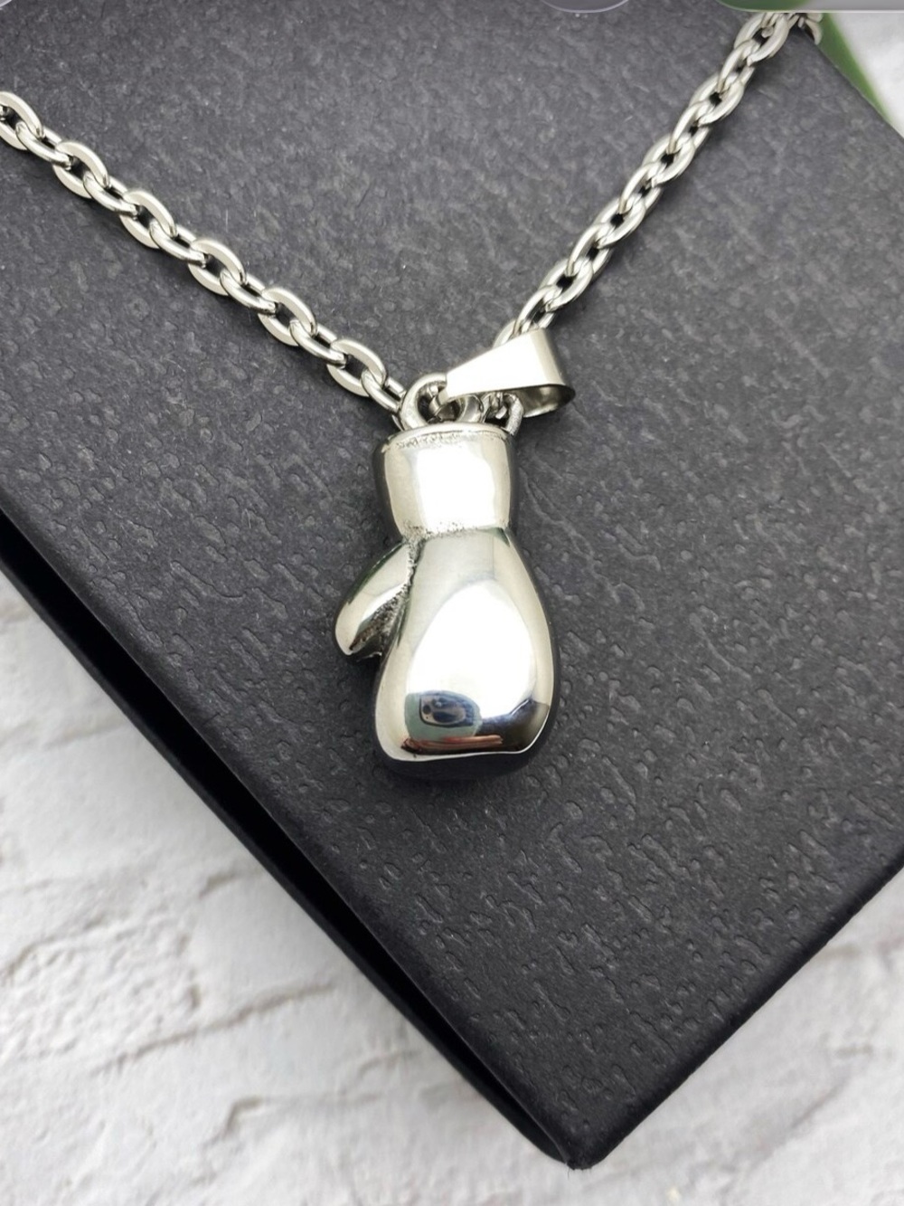 UNISEX BOXING GLOVE all stainless steel necklace